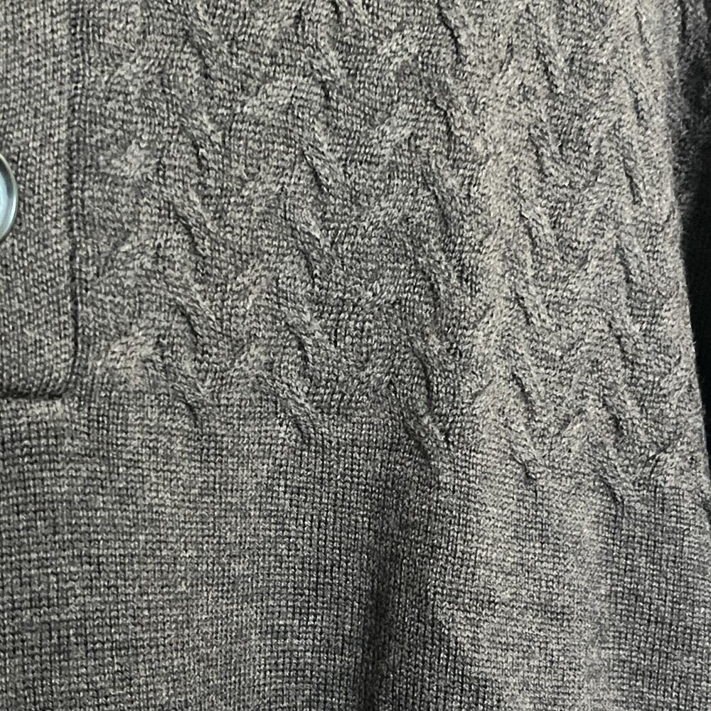 Mens TURNBURY MERINO WOOL Dark Brown Sweater Pullover Mock Neck Long Sleeve XL - Picture 4 of 8
